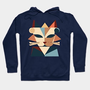 Geometric Cat Face Abstract Shapes Hoodie